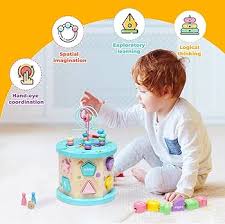 Montessori Wooden Activity Cube for Toddlers