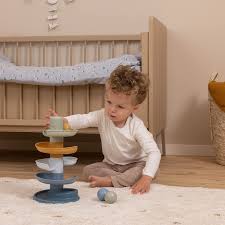 Little Dutch Bright Blue Spiral Stacking Tower